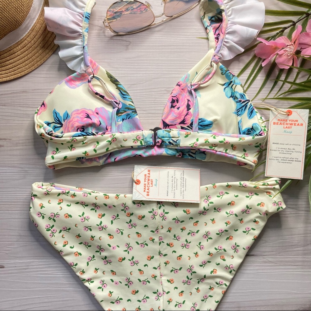 Maaji πΌ Floral Reversible Yellow Bikini Set M ππΊππΈππππ₯ - Picture 14 of 16